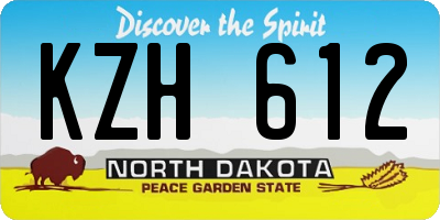 ND license plate KZH612