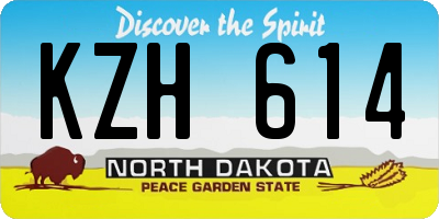 ND license plate KZH614