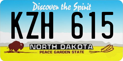 ND license plate KZH615