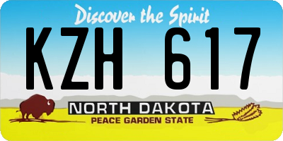 ND license plate KZH617