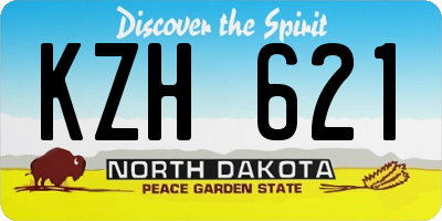 ND license plate KZH621