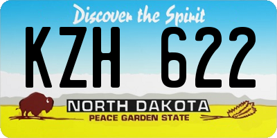ND license plate KZH622