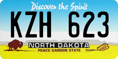 ND license plate KZH623