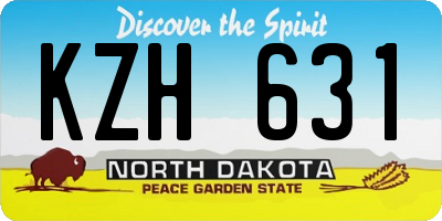 ND license plate KZH631