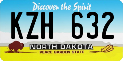 ND license plate KZH632