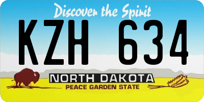 ND license plate KZH634