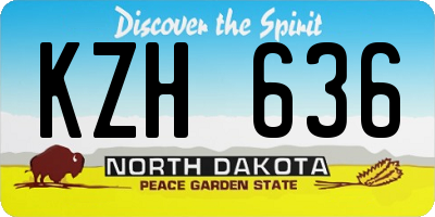ND license plate KZH636