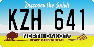 ND license plate KZH641