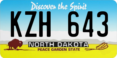ND license plate KZH643