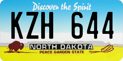 ND license plate KZH644