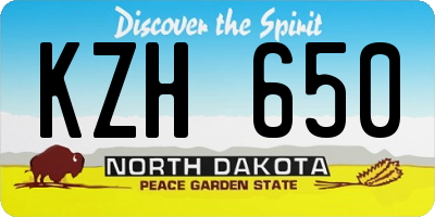 ND license plate KZH650