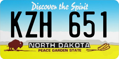 ND license plate KZH651
