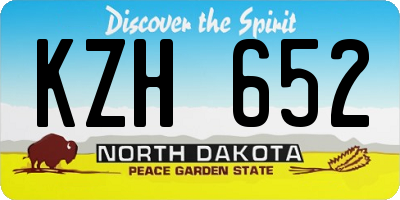 ND license plate KZH652