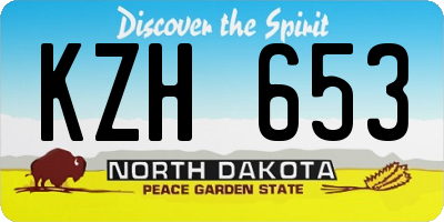 ND license plate KZH653