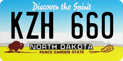 ND license plate KZH660
