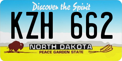 ND license plate KZH662