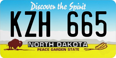 ND license plate KZH665