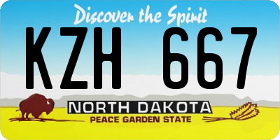 ND license plate KZH667