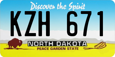 ND license plate KZH671