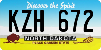 ND license plate KZH672