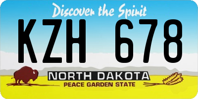 ND license plate KZH678