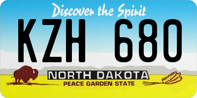 ND license plate KZH680