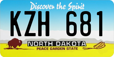 ND license plate KZH681