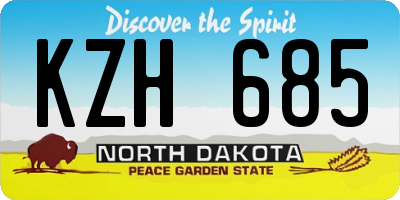 ND license plate KZH685