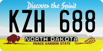 ND license plate KZH688