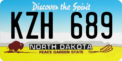 ND license plate KZH689