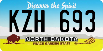 ND license plate KZH693