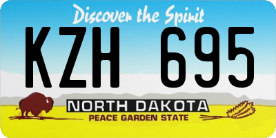 ND license plate KZH695