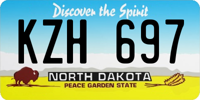 ND license plate KZH697