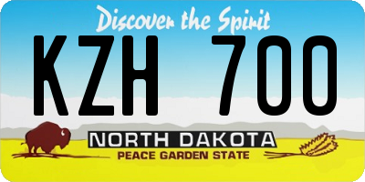 ND license plate KZH700