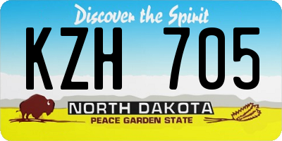 ND license plate KZH705