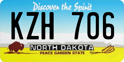 ND license plate KZH706