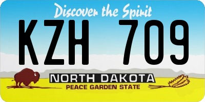 ND license plate KZH709