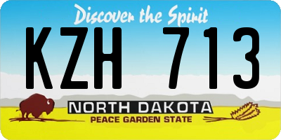 ND license plate KZH713