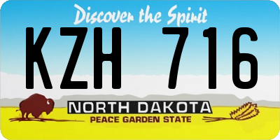 ND license plate KZH716