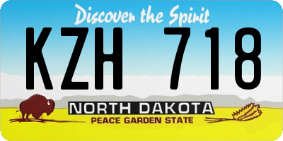 ND license plate KZH718