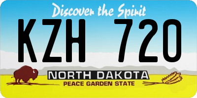 ND license plate KZH720