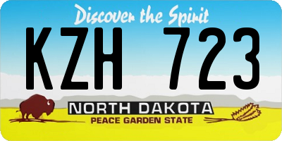 ND license plate KZH723