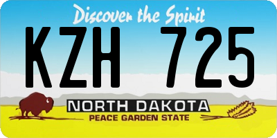 ND license plate KZH725