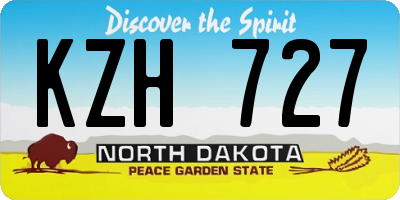 ND license plate KZH727