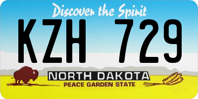 ND license plate KZH729