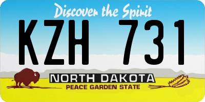 ND license plate KZH731
