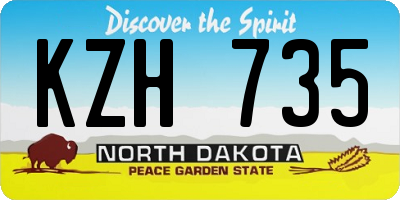 ND license plate KZH735