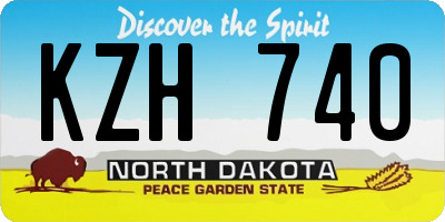ND license plate KZH740