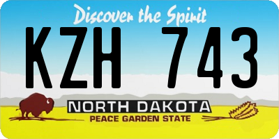 ND license plate KZH743