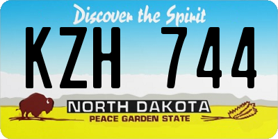 ND license plate KZH744